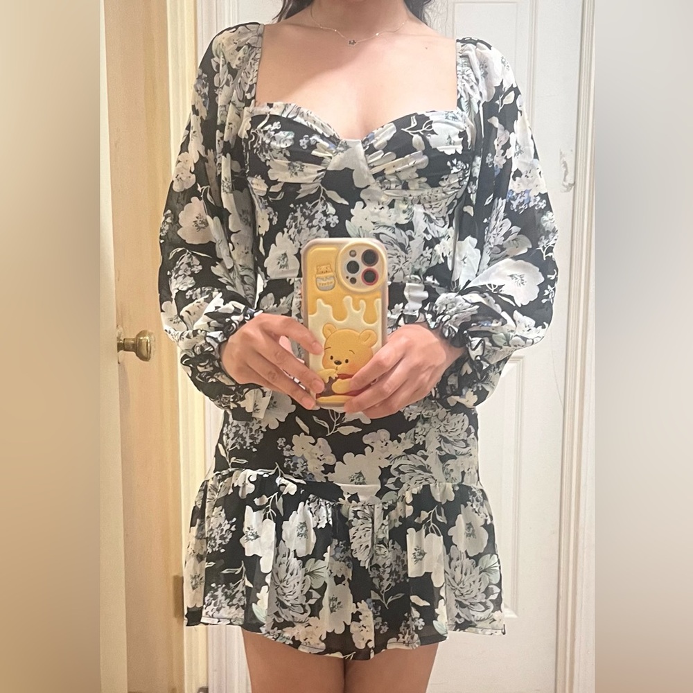 Urban Outfitters Floral Black and White Dress
